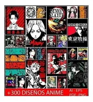 Comprar 300 Plantillas Sublimación Anime Franelas Camisetas Playeras
