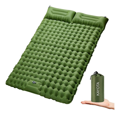 Almohadilla De Dormir Doble Para Acampar Inflable Para 2 Pe.