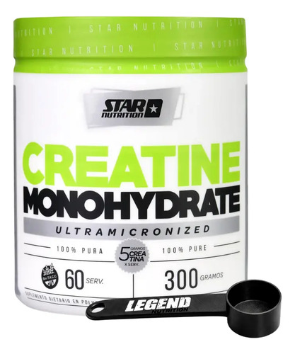 Creatina En Pote Star Nutrition 300 Gr Monohidrato Micronizada Sin Sabor + Scoop Legend Nutrition