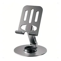 Comprar Soporte Metálico Aluminio Para Celulares Tablets Giratorio 360° Ajustable Regulable Color Negro - Otec