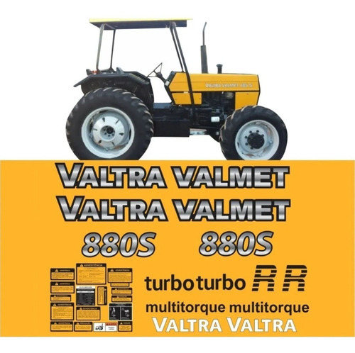 Kit Completo Adesivos Compatível Trator Valtra 880s Turbo