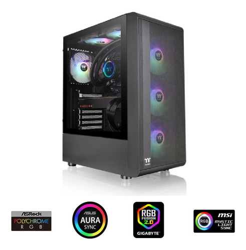 Gabinete Gamer Thermaltake S200 Tg Argb Black 3x120mm Rgb F