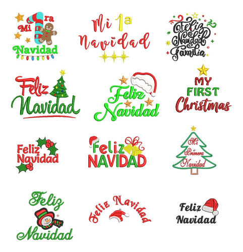 Diseño Matrices P/ Maquinas Bordadoras Navidad Feliz Navidad