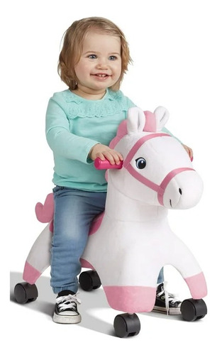 Caballo Radio Flyer Montable Con Ruedas Blanco Rosa / J