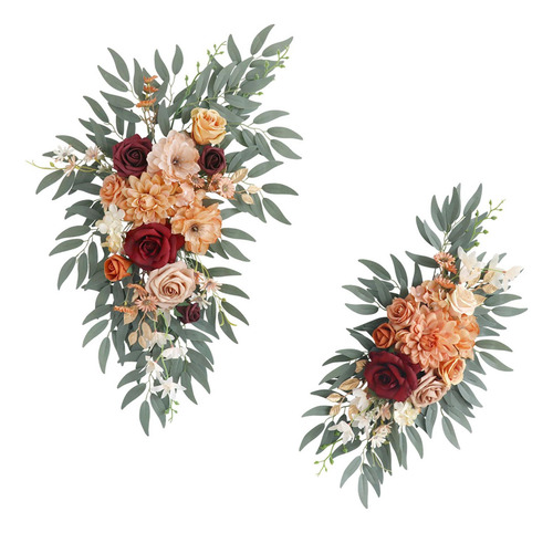 Botín Floral Artificial Boda Arco Flor Hecho A Estilo A, 2 U