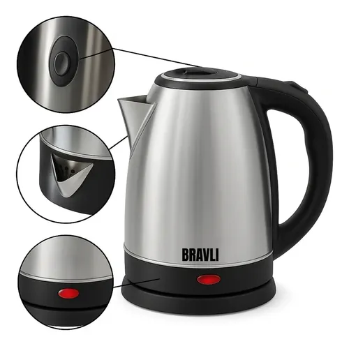 Chaleira Elétrica Cor Prateado Jarra 1,8 Litros Desliga Automátic...