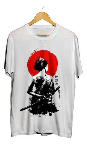 Remera Estampada Geisha Samurai Algodón Serigrafía Digital