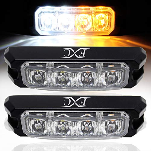 Fxc 4-led Strobe Light White/amber Waterproof Emergency Beac