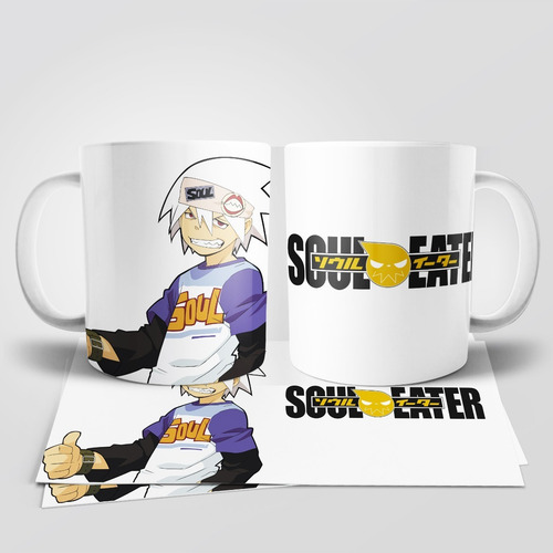 Soul Eater Evans Taza Tu Propio Estilo Blanco
