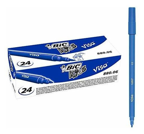 Plumones Bic Kids Visa Azul (caja De 24)