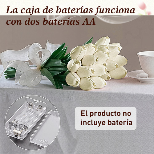 Elegante Lámpara De Flor De Tulipán, Luz Nocturna De Tulipán 10psc Gievuleo