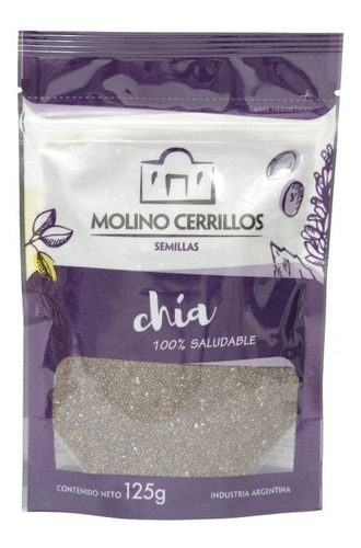 Imagen 1 de 3 de Chía Semillas Premium Molino Cerrillos Omega 3 Fibras 125g