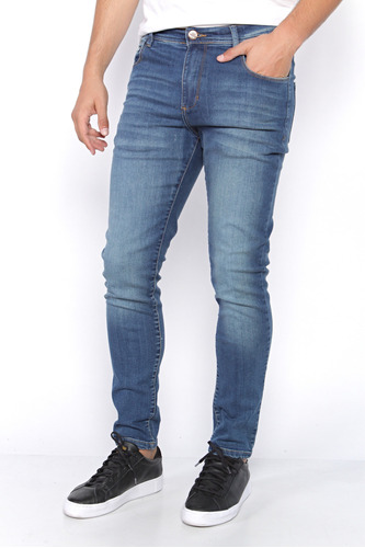 Jean Prelavado Azul Medio Elastizado Slim Old Bridge P356