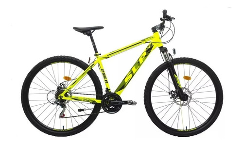 Mountain bike SLP 10 Pro R29 M18" 21v frenos de disco mecánico cambios SLP y Shimano color amarillo con pie de apoyo  