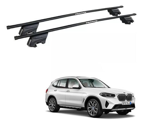 Rack Bagageiro Eqmax Beta Aço Preto Bmw X3 2020 À 2022