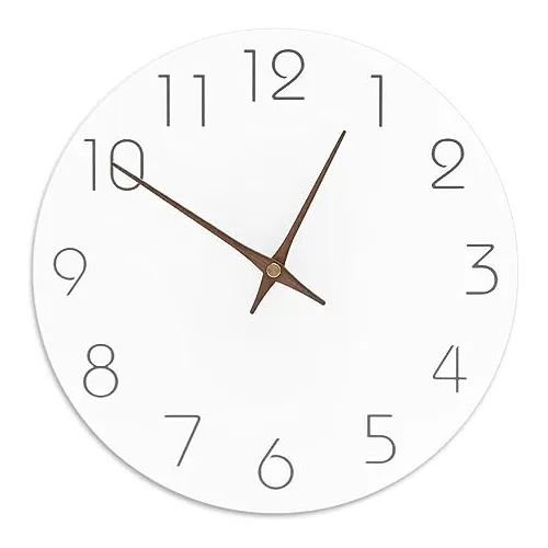 Reloj De Pared De Madera De 12 Pulgadas Sin Tic Tac Mov...