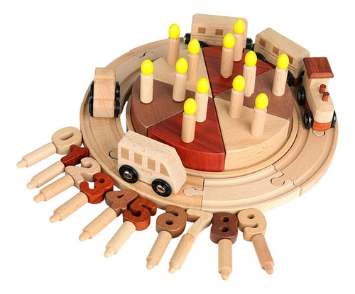 Tren De Madera Para Tartas De Cumpleaños, Juguete