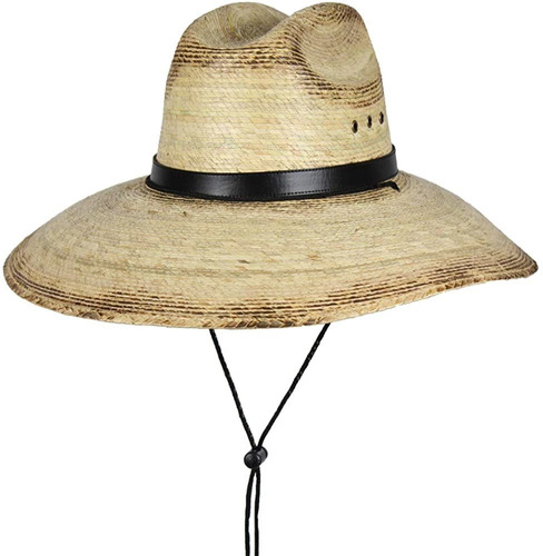 Sombrero De Salvavidas Mexicano De Paja De Hoja De Palm...