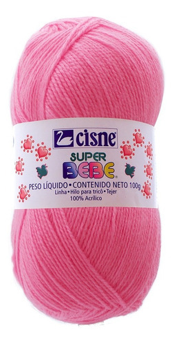 Bolsa 5 Pzas Estambre Acrílico Liso Super Bebé Cisne Coats Color 4021 Rosa