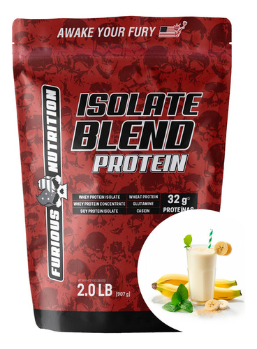 Isolate Blend Protein Proteina Isolada E Concentrada 907g Sabor Banana Split