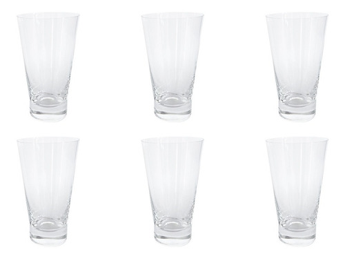 Imagen 6 de 7 de Vasos Cristal Bohemia Trago Largo Jugo Set X 6 Sofia 370ml