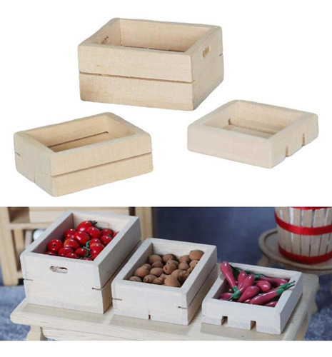 1/12 Casa De Muñecas Cocina Miniatura De Madera Caja De