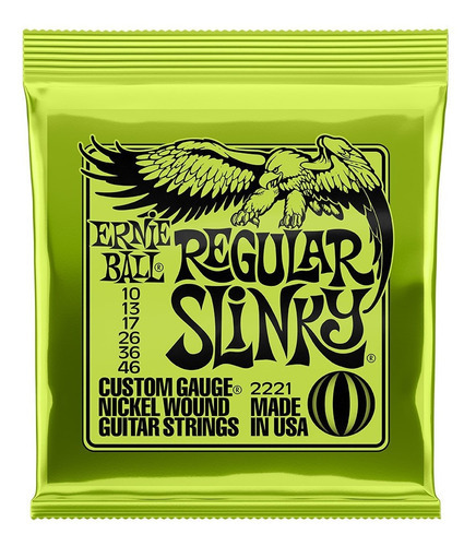 Cuerdas Guitarra Eléctrica Ernie Ball Slinky Regular 10 - 46