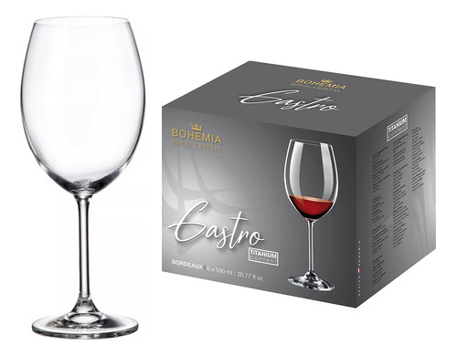 Set X6 Copones Cristal Vino 590Ml Bohemia Gastro Titanium