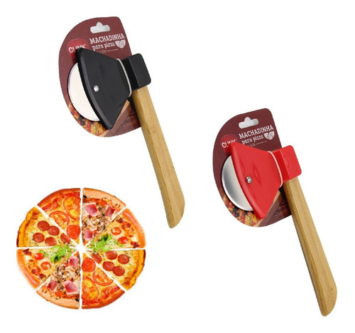 Imagem 3 de 3 de Cortador De Pizza Machadinha Cores Diversas Decorativo Fatia