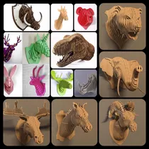 Comprar Vectores 3d Cabezas De Animales Corte Láser Cnc X072