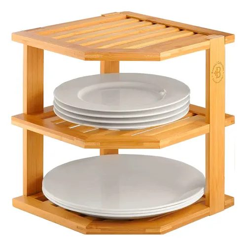 Soporte Para Platos De 3 Niveles Almacenamiento Práctico