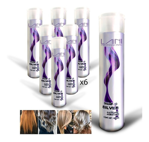 X6 Shampoo Matizador Laini 450ml Platina Hidratante Profesio