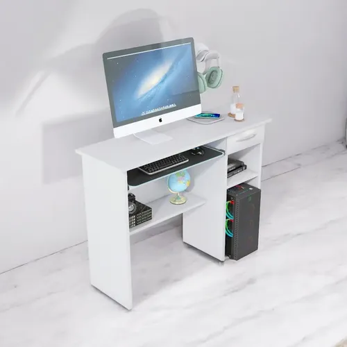 Mesa Computador 90cm Gaveta Suporte Teclado Escritório | Frete grátis