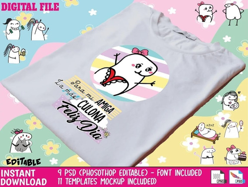 Flork Amigas 1 - Photoshop Editable (font + Mockup Incluido)