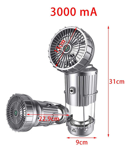 Hnhnluz De Camping Con Ventilador Solar, Reflector Multifunc