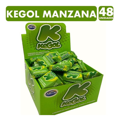 Caramelo Kegol Manzana Caja Con 48 Unidades