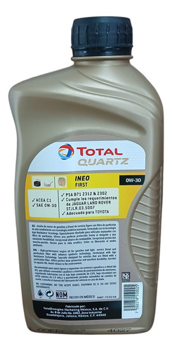 Aceite 0w30 Total Quartz Ineo, 6 Pzas.