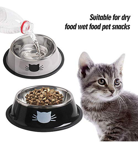 Cuencos Para Gatos Para Comida Y Agua, 2pcs Rapsrk Cuencos P