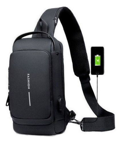 Bolsa De Hombro Deportiva Antirrobo 2n Con Carga Usb [u]