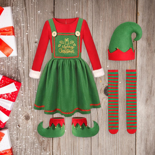 Conjunto De Ropa De Vestir Para Disfraz De Navidad Para