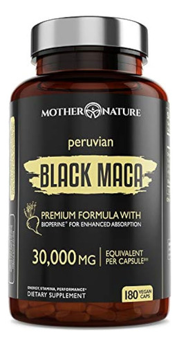 Raíz De Maca Negra Orgánica De Fuerza Máxima 30,000mg - Vega