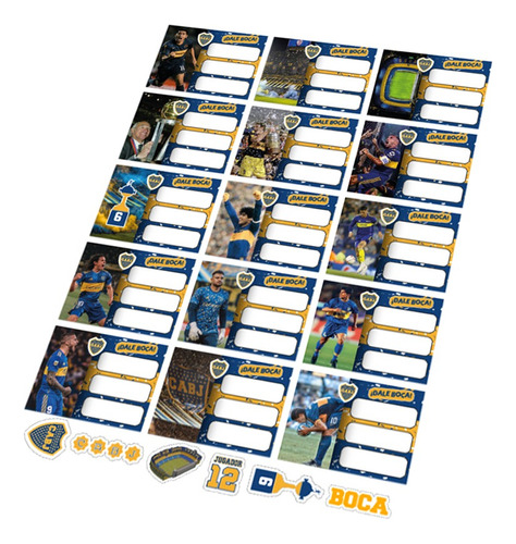 Etiquetas Escolares Cuaderno Boca X15u + Stiker De Regalo