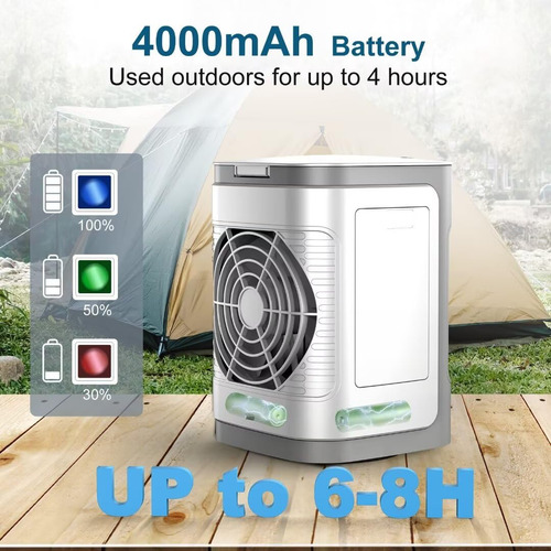 Mini Aire Acondicionado Portátil Enfriador Personal 3 En 1 U Gris