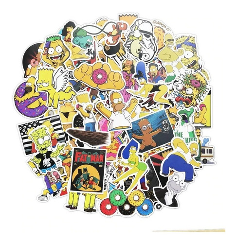 Set Calcomanias 100 Stickers Lisa Marge Bart Los Simpsons