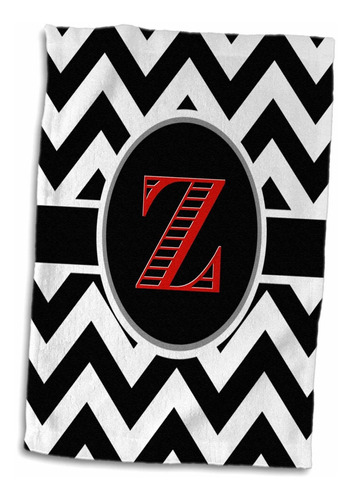 3d Rose Black And White Chevron Monogram Red Initial Z ...