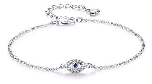 Pulsera Ojo Turco En Plata. 925 Con Circonia. 