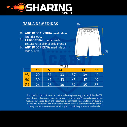 Short Boca Jrs Enrtenamiento + Par Medias Xeneize Azul Oro