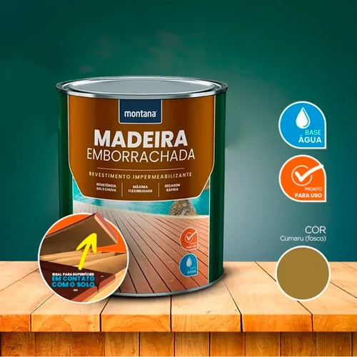Revestimento Borracha Liquida Madeira Deck E Pergolado 900ml | MercadoLivre