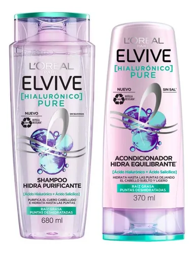 Pack L'oréal Paris Elvive Hialurónico Pure Shampoo 680ml + A