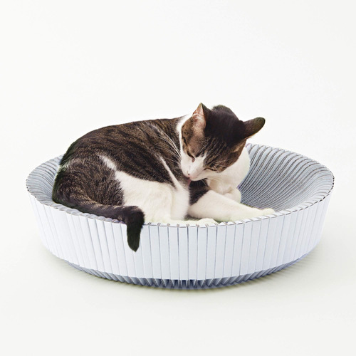 Katris Nest Cat Scratcher Lounge Bed (blanco Perla Sin Ensam